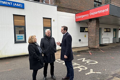 Danny outside A&E