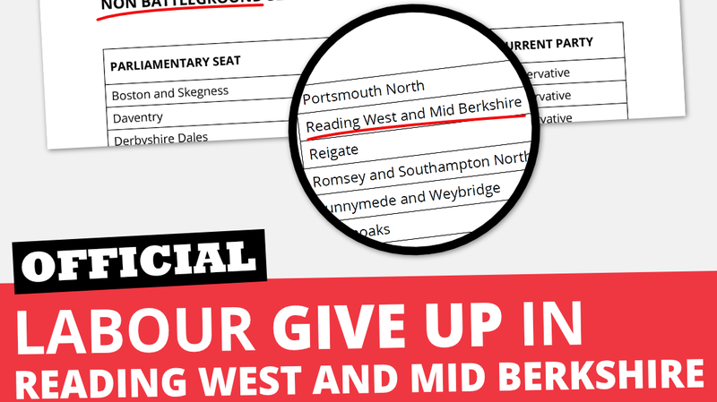 Labour give up in Reading West and Mid Berkshire