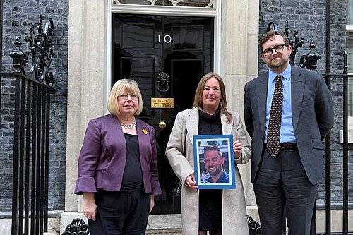 Handing in the petition to 10 Downing Street