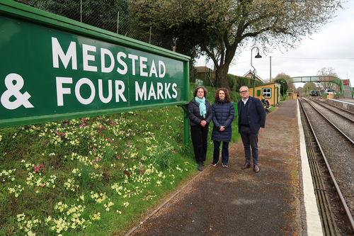 Emily Young, Alex Ehrmann & Dominic Martin at Four Marks & Medstead Station
