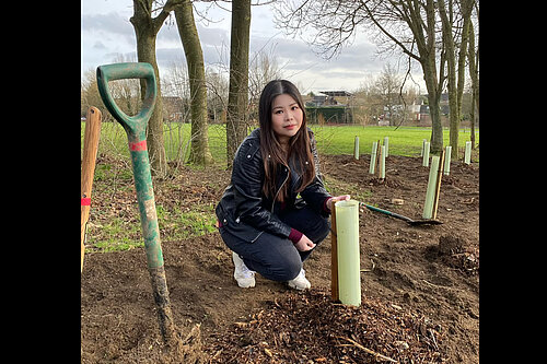 Cllr Wing Tsang volunteering with Community Trees MK